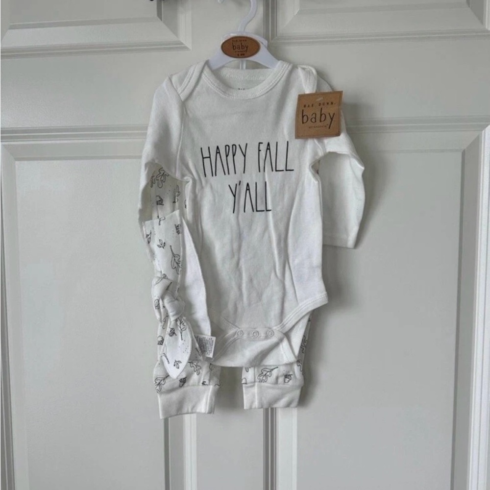 Rae Dunn Fall Themed Baby Outfit Size 6-9m